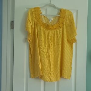 Market & Spruce Yellow Lace Women's Blouse
